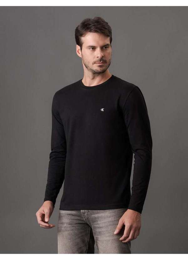 Calvin Klein Jeans - Camiseta Masculina Rubber Patch Calvin Klein Jeans - Preto Preto 5