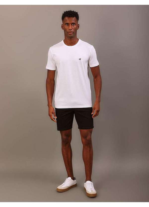 Calvin Klein Jeans - Camiseta Manga Curta Calvin Klein Jeans Masculino Ck Bordado - Br Branco