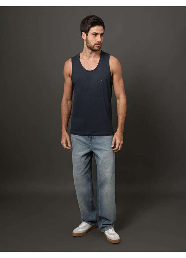 Calvin Klein Jeans - Regata Masculina Logo Calvin Klein Jeans - Marinho Azul