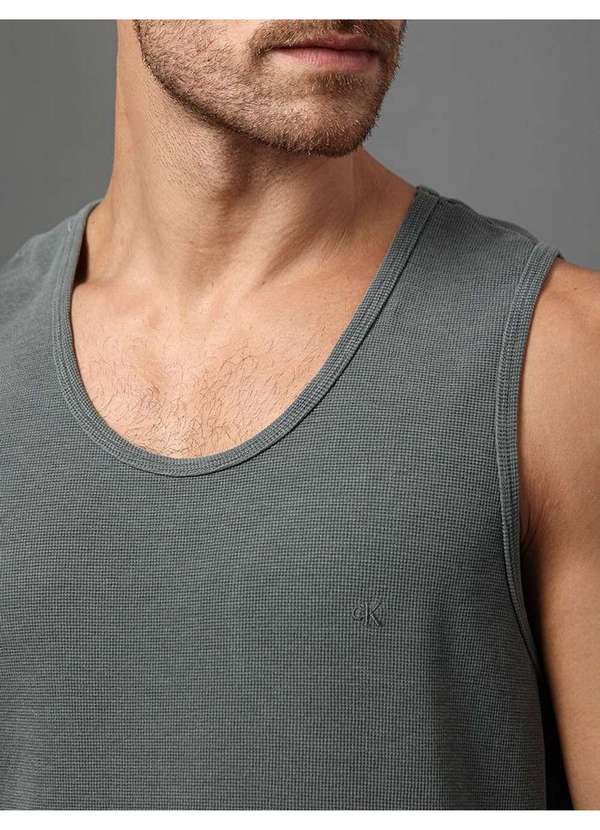 Calvin Klein Jeans - Regata Masculina Quadrilé Calvin Klein Jeans - Chumbo Cinza 2