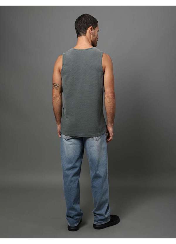 Calvin Klein Jeans - Regata Masculina Quadrilé Calvin Klein Jeans - Chumbo Cinza 3