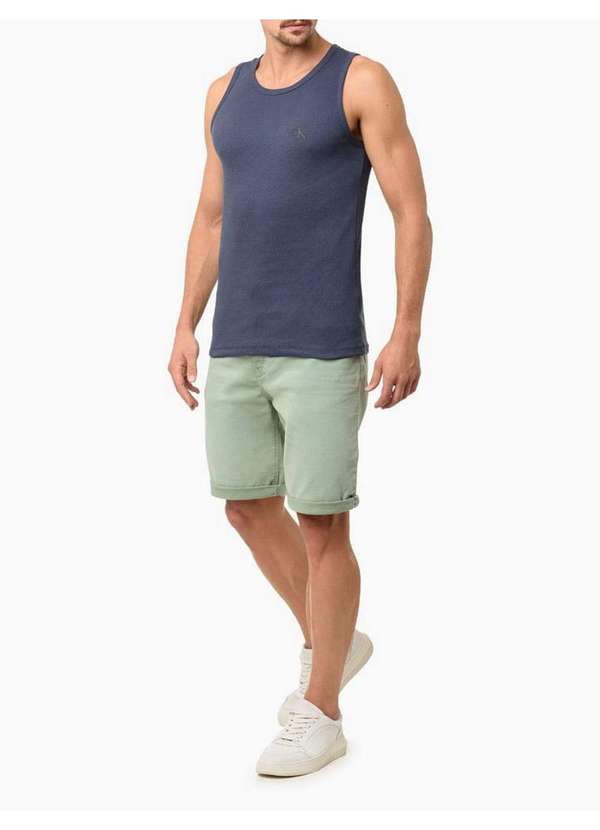 Calvin Klein Jeans - Regata Masculina Ribana Logo Monograma - Marinho Azul 2