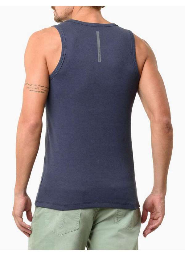 Calvin Klein Jeans - Regata Masculina Ribana Logo Monograma - Marinho Azul 3