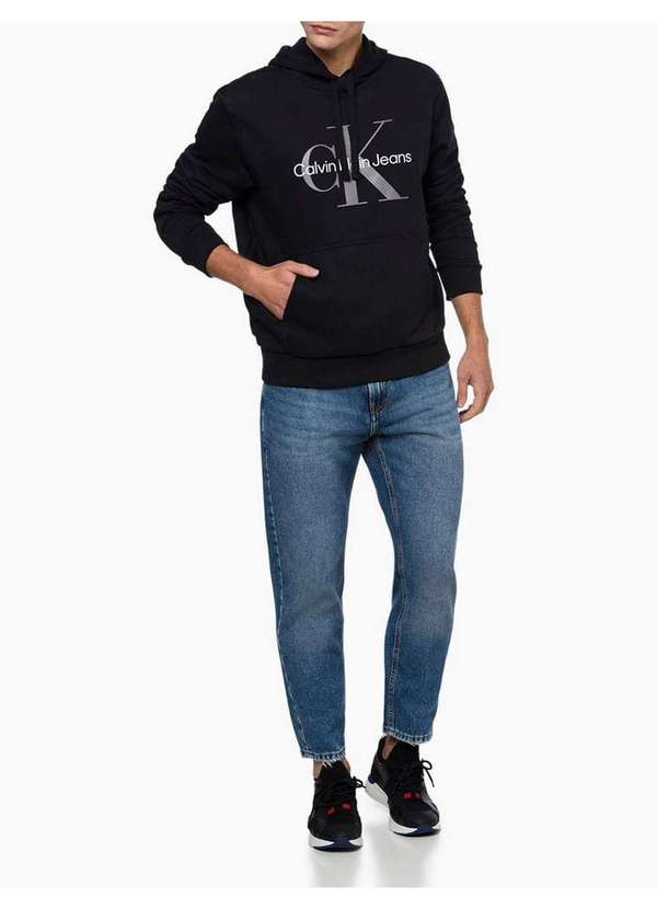Blusa Moletom Masculino Hoddie Loungewear Preto Preto Calvin Klein