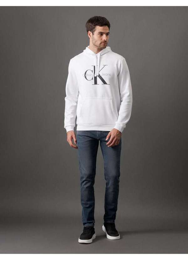 Calvin Klein Jeans - Casaco Masculino Moletom Hoddie Calvin Klein Jeans - Branco Branco 3