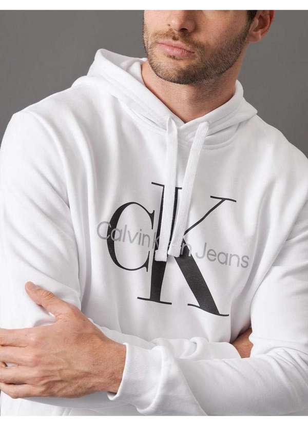Calvin Klein Jeans - Casaco Masculino Moletom Hoddie Calvin Klein Jeans - Branco Branco 4