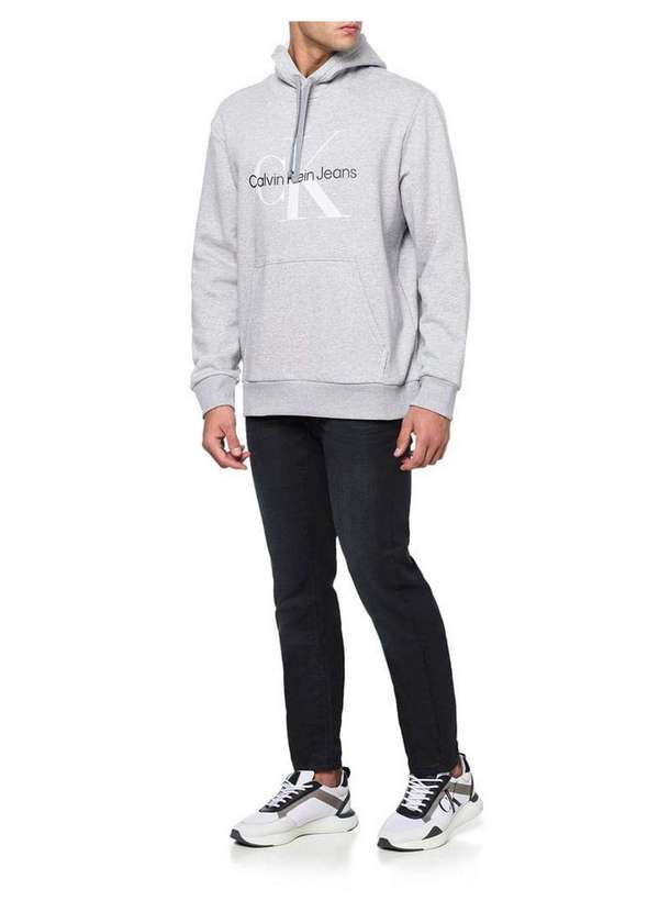 Calvin Klein Jeans - Casaco Masculino Moletom Hoddie Calvin Klein Jeans - Mescla Cinza 2