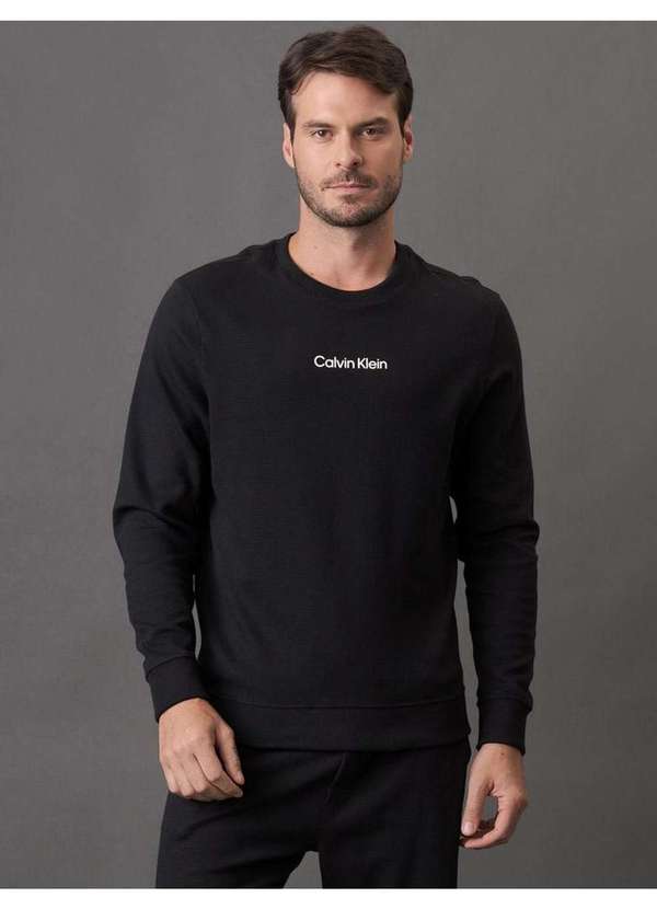 Calvin Klein Jeans - Blusão Masculino Careca Suedine Soft Calvin Klein Underwear - Pre Preto
