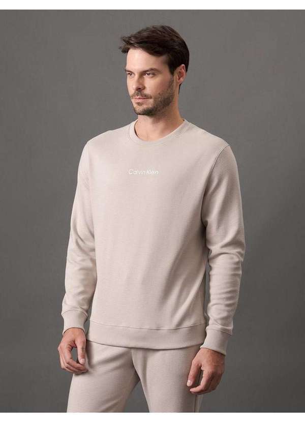 Calvin Klein Jeans - Blusão Masculino Careca Suedine Soft Calvin Klein Underwear - Caq Bege 2