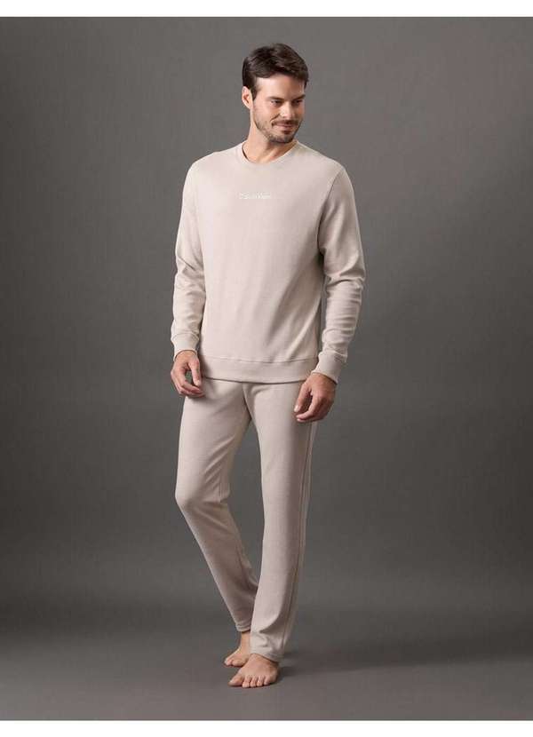 Calvin Klein Jeans - Blusão Masculino Careca Suedine Soft Calvin Klein Underwear - Caq Bege 5