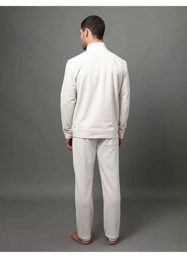 Calvin Klein Jeans - Blusão Masculino Gola Linen Calvin Klein Underwear - Off White Branco