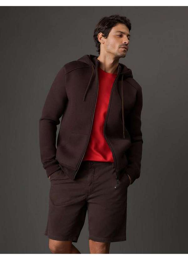 Calvin Klein Jeans - Casaco Masculino Dublado com Capuz Calvin Klein Jeans - Marrom Marrom