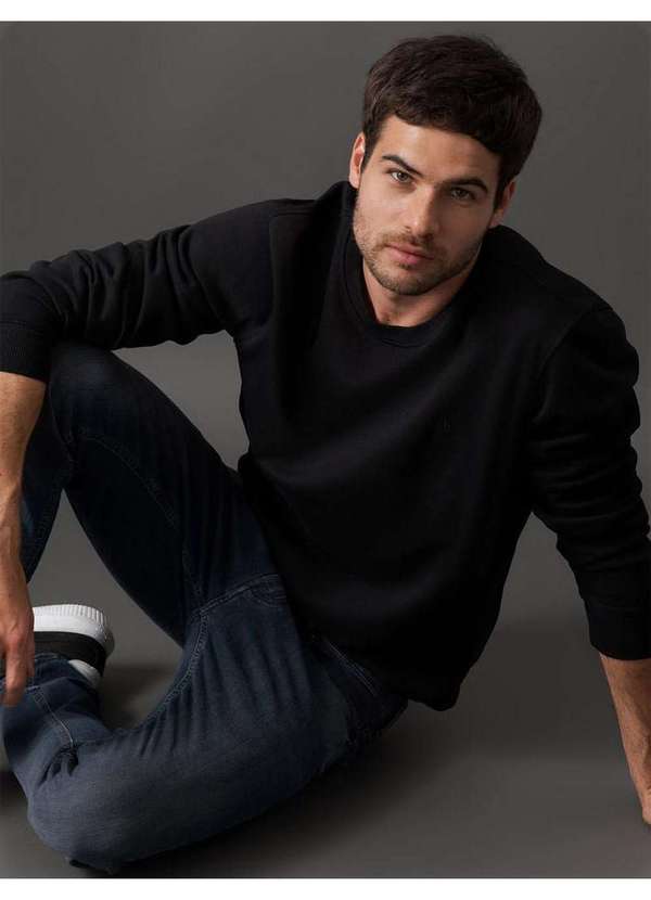 Calvin Klein Jeans - Casaco Masculino Moletom Bordado Calvin Klein Jeans - Preto Preto 5