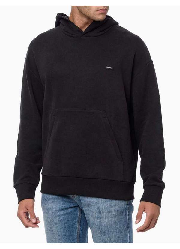 Cks Premium Label - Casaco Masculino Moletom Capuz Calvin Klein - Preto Preto