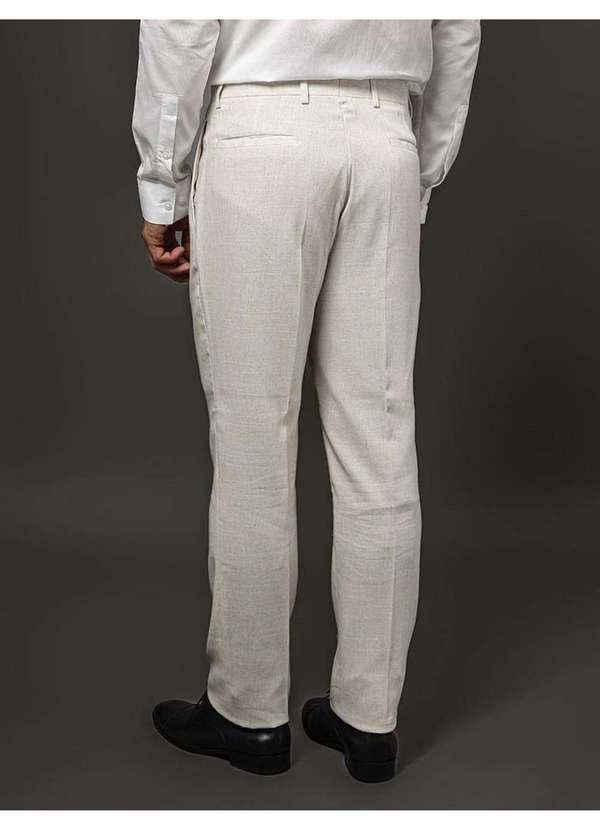 Calvin Klein Jeans - Costume Masculino Slim Linen Calvin Klein - Off White Branco 5