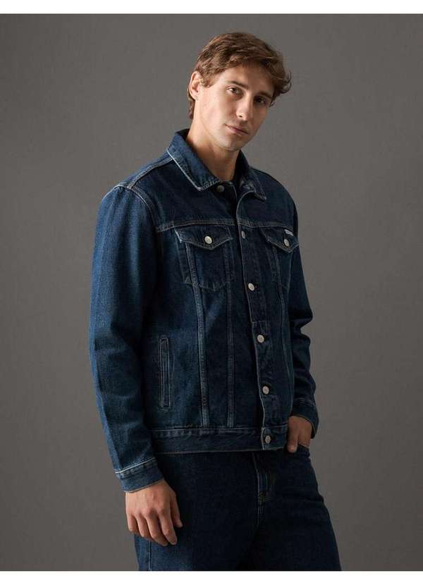 Calvin Klein Jeans - Jaqueta Jeans Masculina Trucker Calvin Klein Jeans - Marinho Azul