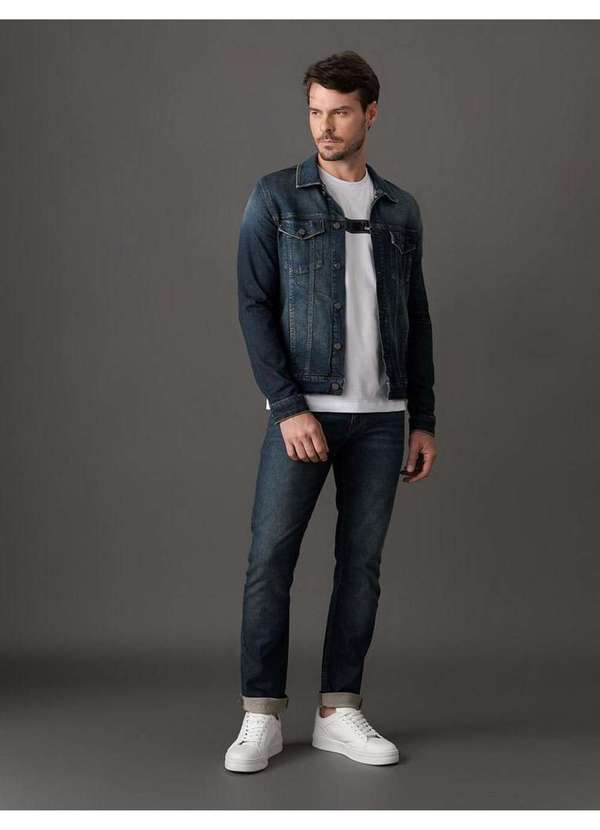 Calvin Klein Jeans - Jaqueta Jeans Masculina Trucker Calvin Klein - Marinho Azul 3