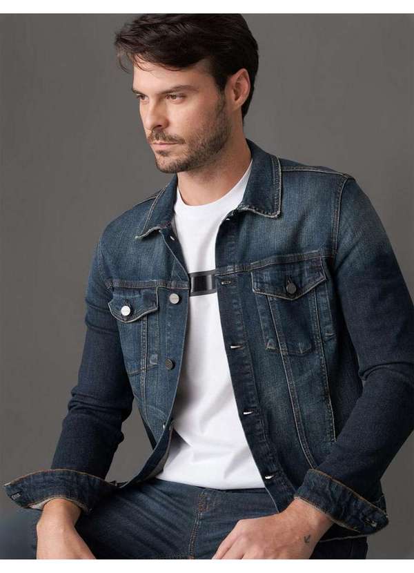 Calvin Klein Jeans - Jaqueta Jeans Masculina Trucker Calvin Klein - Marinho Azul 5