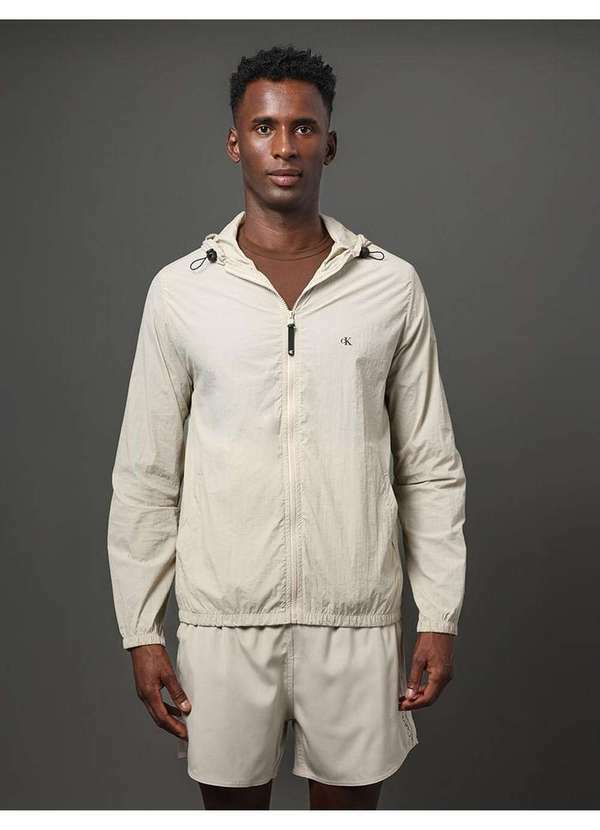 Calvin Klein Jeans - Jaqueta Masculina Corta Vento Calvin Klein Jeans - Caqui Claro Bege