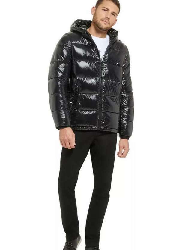 Calvin Klein Jeans - Jaqueta Masculina Matelassê Logo Calvin Klein Jeans - Preto Preto