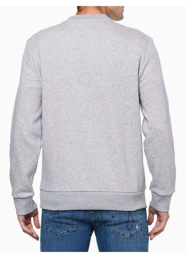 Calvin Klein Jeans - Casaco Masculino Moletom Gola Careca Calvin Klein Jeans - Mescla Cinza 3