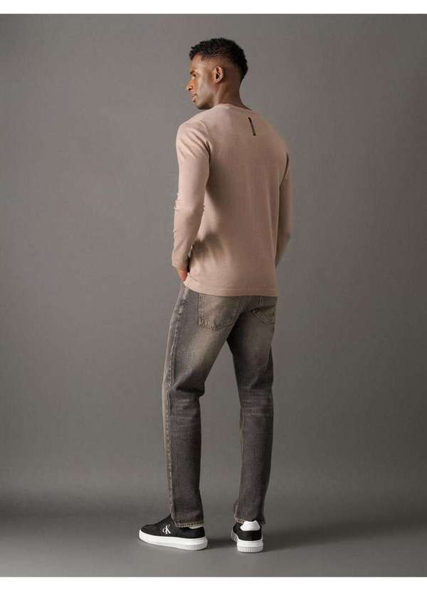 Calvin Klein Jeans - Tricot Masculino Cashmere Gola Careca Calvin Klein Jeans - Caqui Bege 2