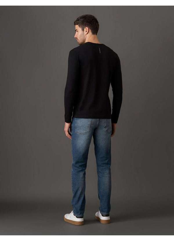 Calvin Klein Jeans - Tricot Masculino Cashmere Gola Careca Calvin Klein Jeans - Preto Preto