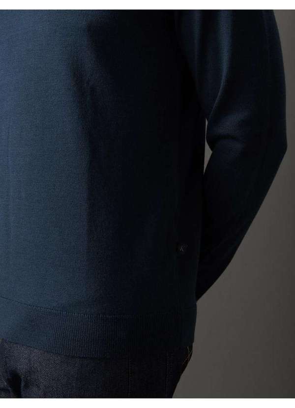 Calvin Klein Jeans - Tricot Masculino Gola Careca Viscose Calvin Klein Jeans - Marinho Azul 4