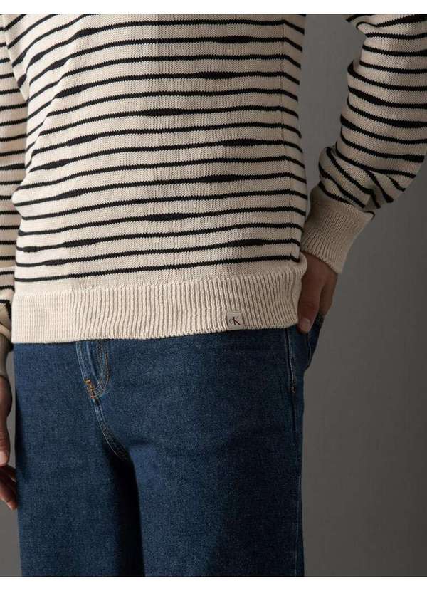 Calvin Klein Jeans - Tricot Masculino Listras Calvin Klein Jeans - Off White Branco 4
