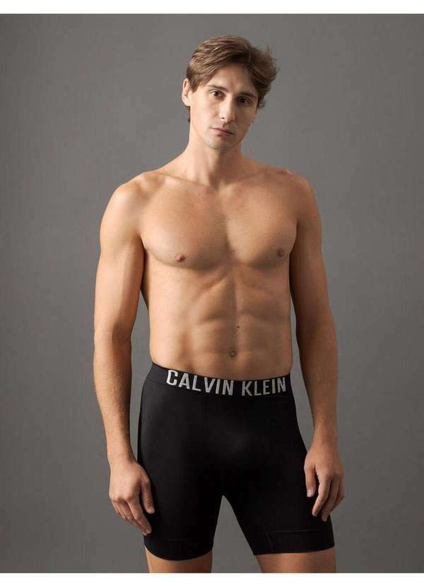 Calvin Klein Jeans - Cueca Long Boxer Intense Power Seamless Calvin Klein Underwear - Preto