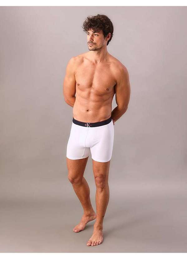 Calvin Klein Jeans - Cueca Boxer Cotton Monogram Calvin Klein Underwear - Branco 2 Branco