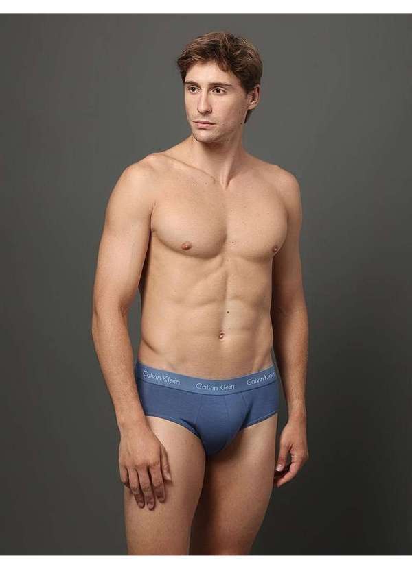 Calvin Klein Jeans - Cueca Brief de Modal Calvin Klein Underwear - Azul Medio/Azul Cla Azul