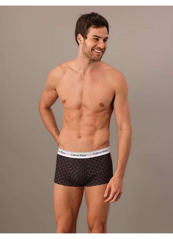 Calvin Klein Jeans - Cueca Low Rise Trunk Estampada Modern Cotton Calvin Klein Underwe Preto 3