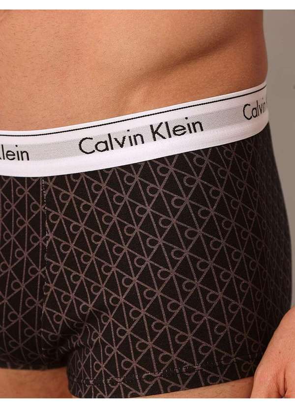 Calvin Klein Jeans - Cueca Low Rise Trunk Estampada Modern Cotton Calvin Klein Underwe Preto 2