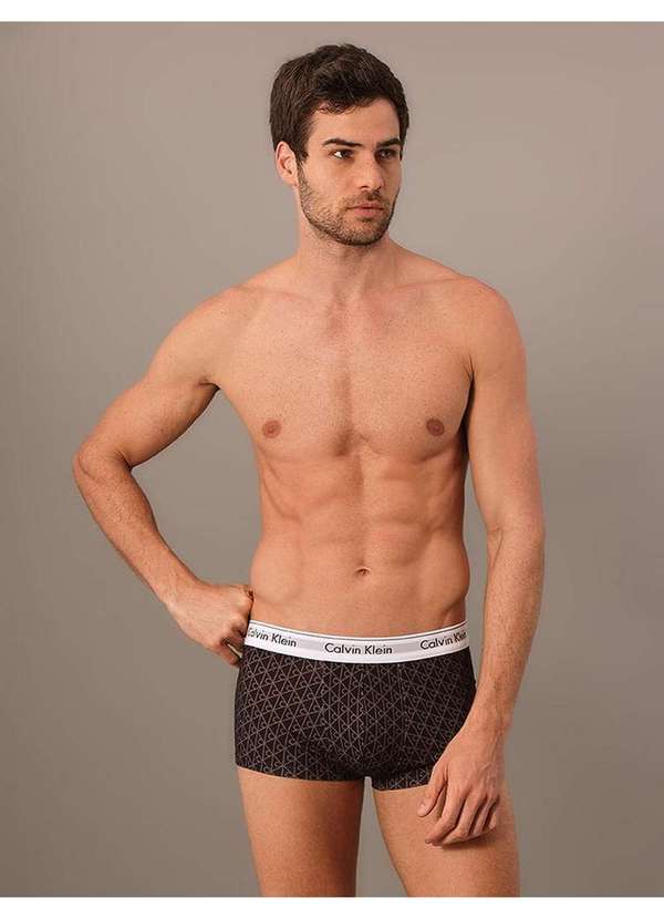 Calvin Klein Jeans - Cueca Low Rise Trunk Estampada Modern Cotton Calvin Klein Underwe Preto 5