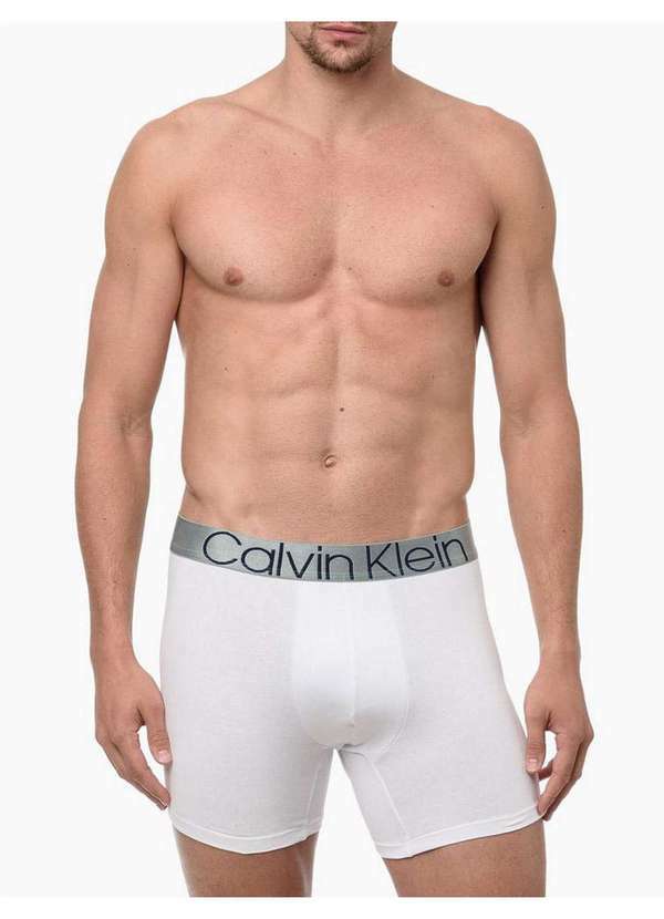 Calvin Klein Jeans - Cueca Masculina Boxer Cotton Icon Calvin Klein Underwear - Branco Branco