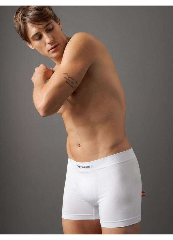 Calvin Klein Jeans - Cueca Trunk Modern Logo Seamless Calvin Klein Underwear - Branco Branco 4