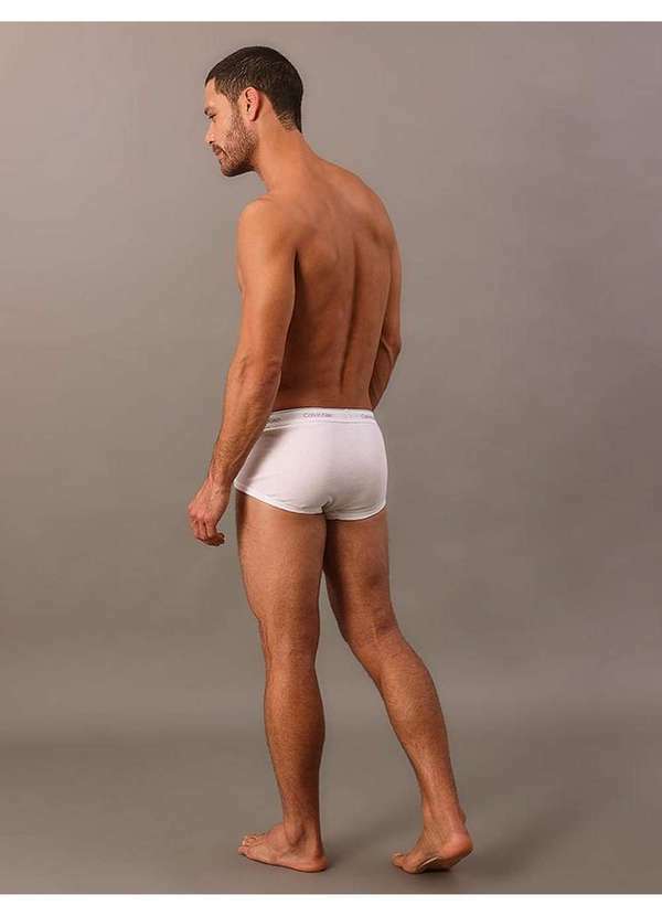 Calvin Klein Jeans - Kit 3 Cuecas Brief Cotton Rib Calvin Klein - White Branco