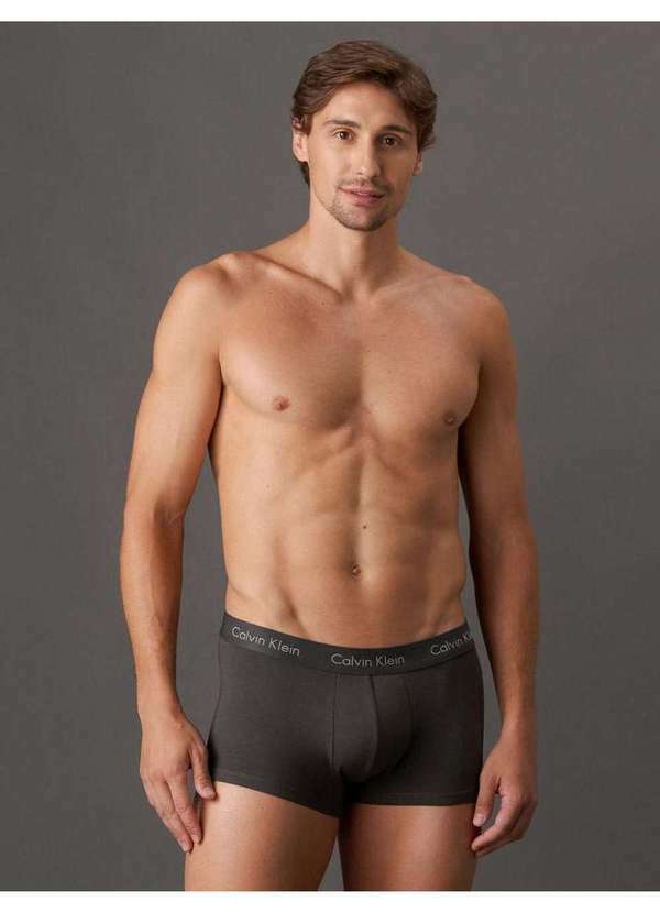 Calvin Klein Jeans - Kit 3 Cuecas Low Rise Trunk Classic Calvin Klein Underwear - Graf Cinza