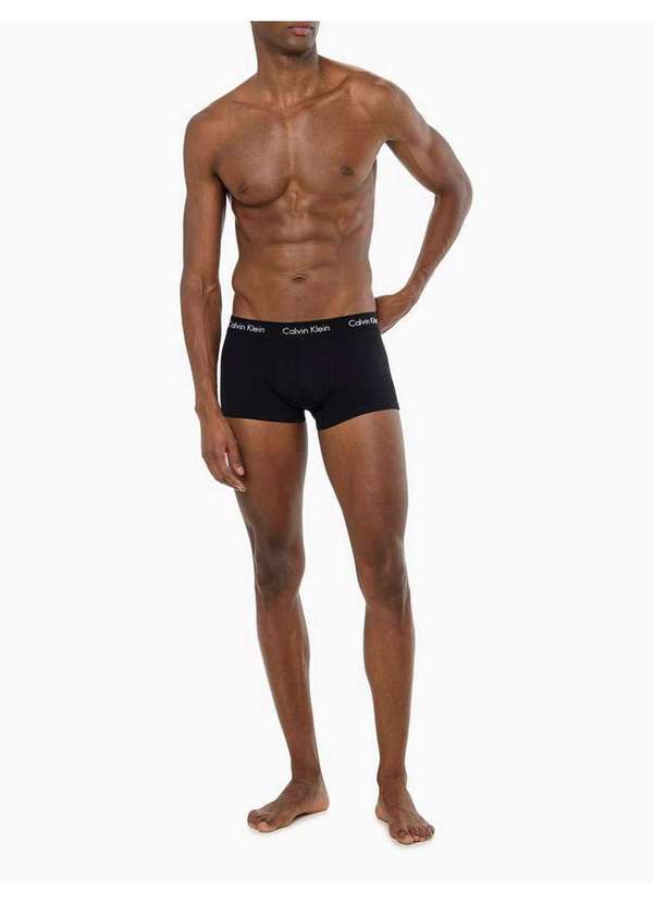 Calvin Klein Underwear - Kit 3 Cuecas Low Rise Trunk Classic Cintura Baixa Calvin Klein Un Preto