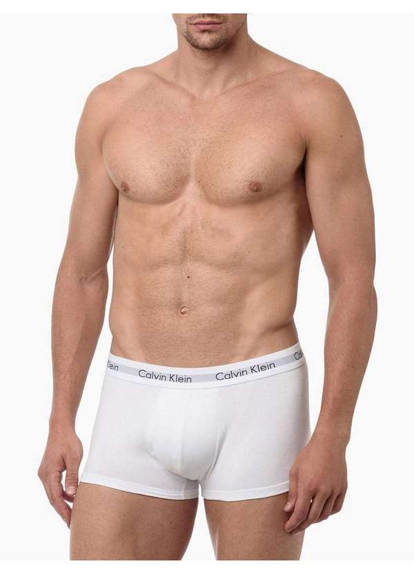 Calvin Klein Underwear - Kit 3 Underwear Low Rise Trunk Classic Cintura Baixa com Elastano Branco