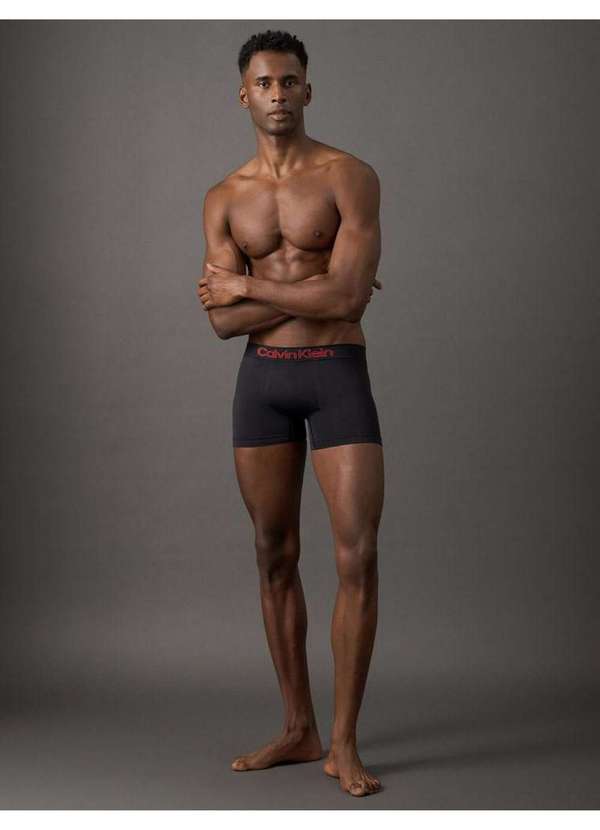 Calvin Klein Underwear - Kit 3 Underwear Trunk sem Costura Microfibra Cintura Baixa Cueca Preto 7