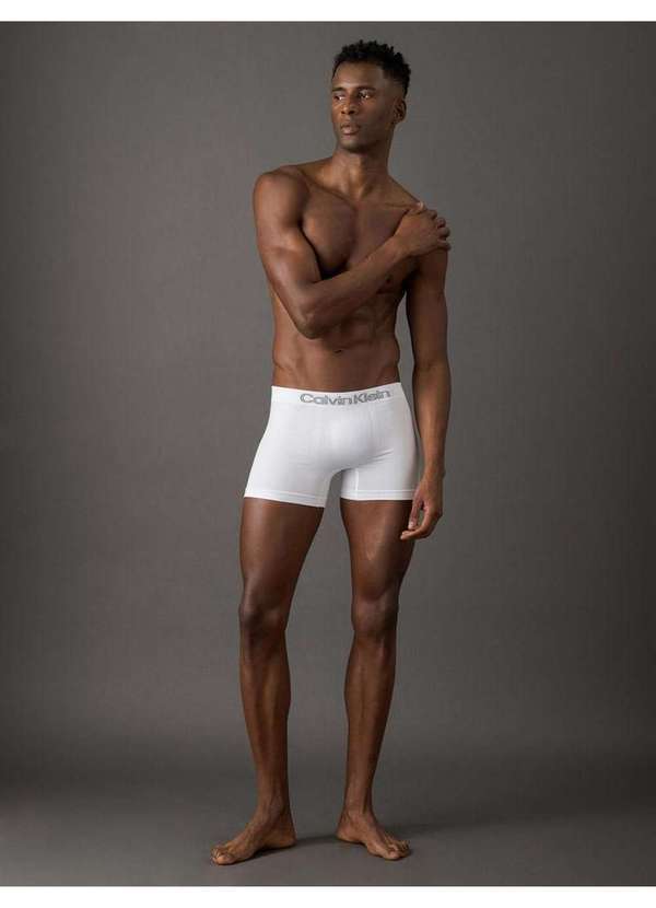 Calvin Klein Underwear - Kit 3 Underwear Trunk sem Costura Microfibra Cintura Baixa Cueca Branco