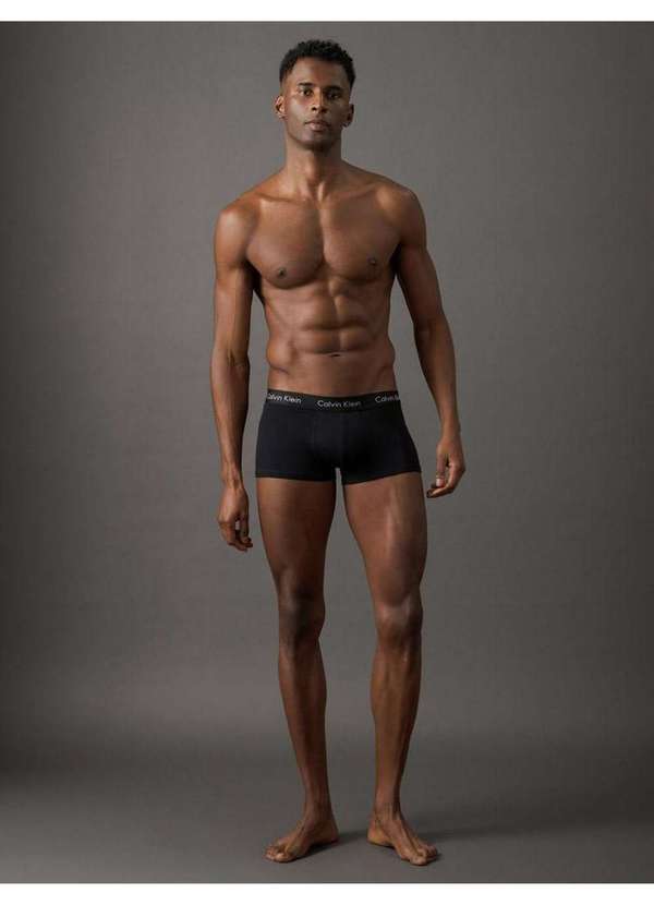 Calvin Klein Underwear - Kit 4 Underwear Trunk Classic Cintura Baixa com Elastano Elástico Preto