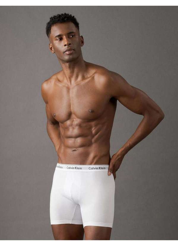 Calvin Klein Underwear - Underwear Boxer Básica Elástico com Logo Cueca Calvin Klein - Bra Branco