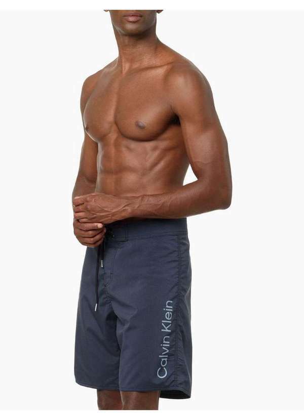 Calvin Klein Jeans - Bermuda Dágua Liso Micro Basica - M Azul