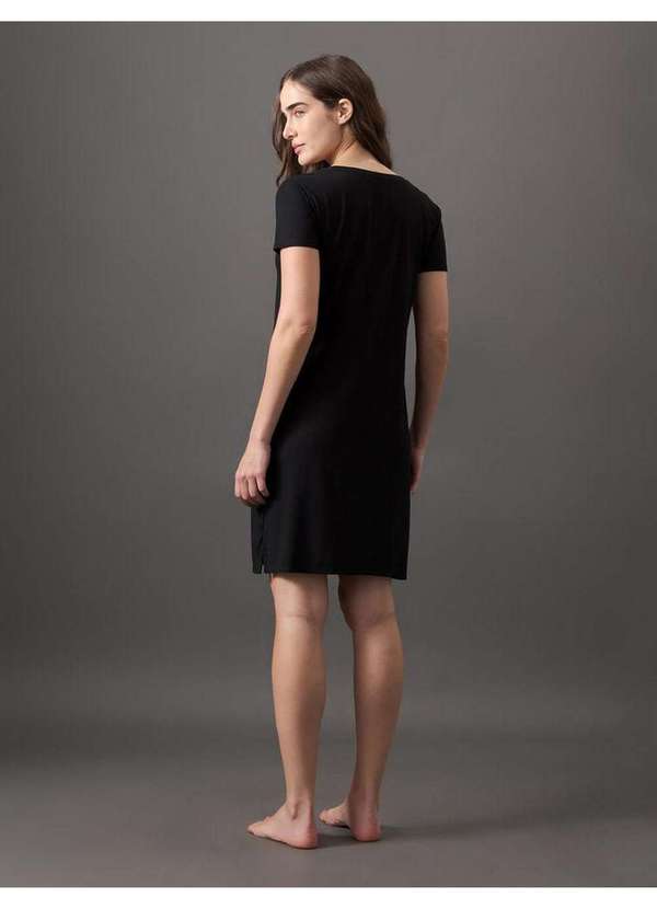 Calvin Klein Jeans - Camisola Feminina Curta Canelada Calvin Klein Underwear - Preto Preto 2