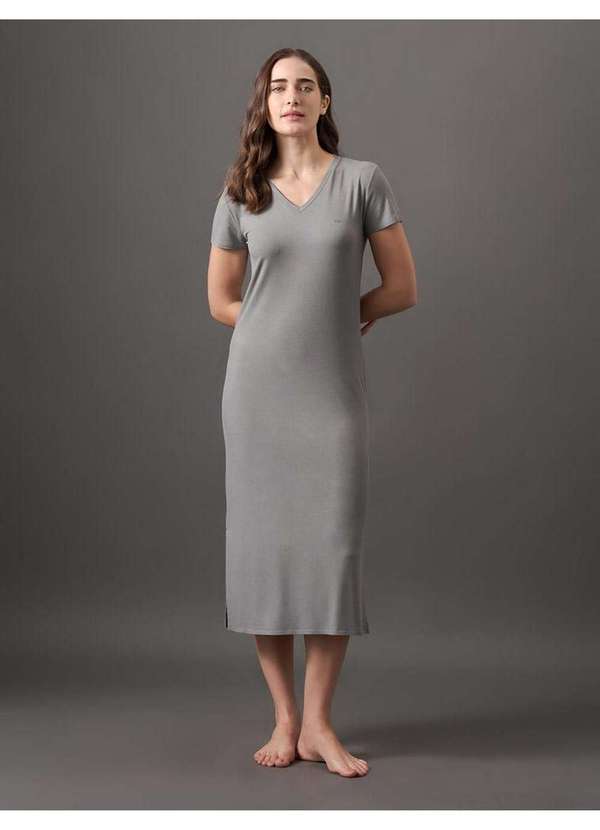 Calvin Klein Jeans - Camisola Feminina Midi Canelado Calvin Klein Underwear - Light Gr Cinza 2