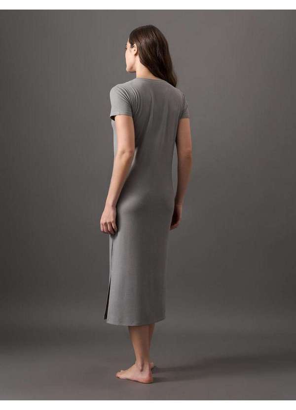 Calvin Klein Jeans - Camisola Feminina Midi Canelado Calvin Klein Underwear - Light Gr Cinza 4