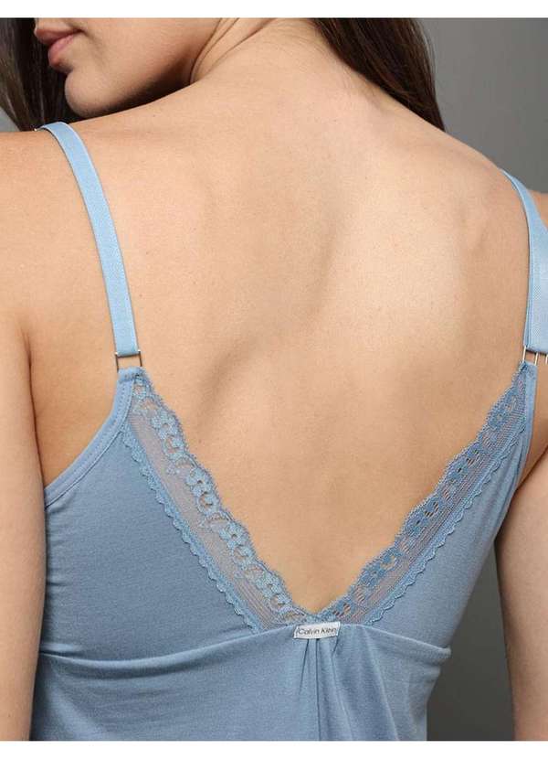 Calvin Klein Jeans - Pijama Feminino Short Doll Modal Lace Calvin Klein Underwear - Az Azul 2